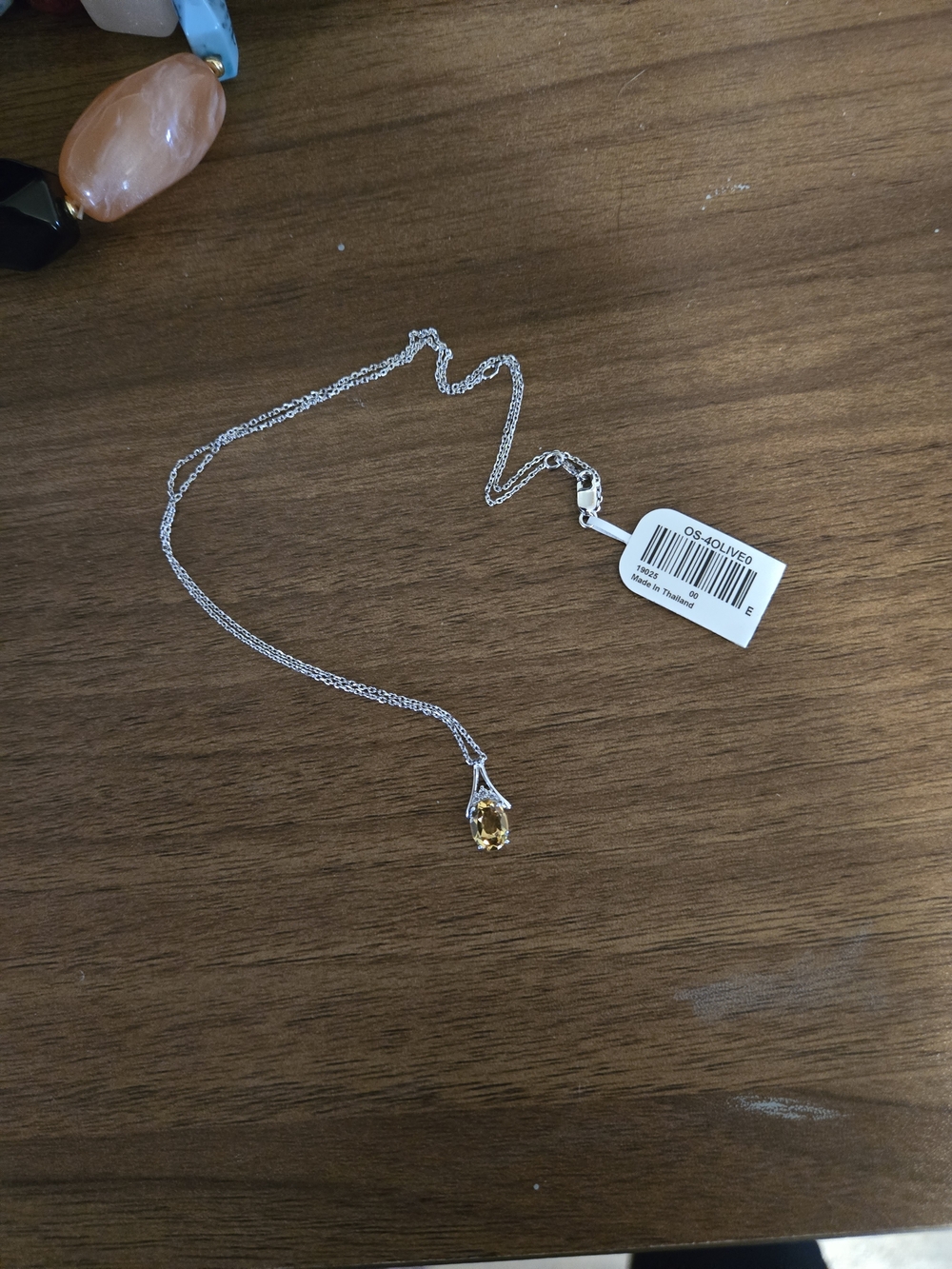 Kay Jewelers Sterling Silver Necklace with Yellow Citrine Pendant